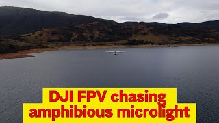 DJI FPV chasing amphibious microlights  watch in 4k