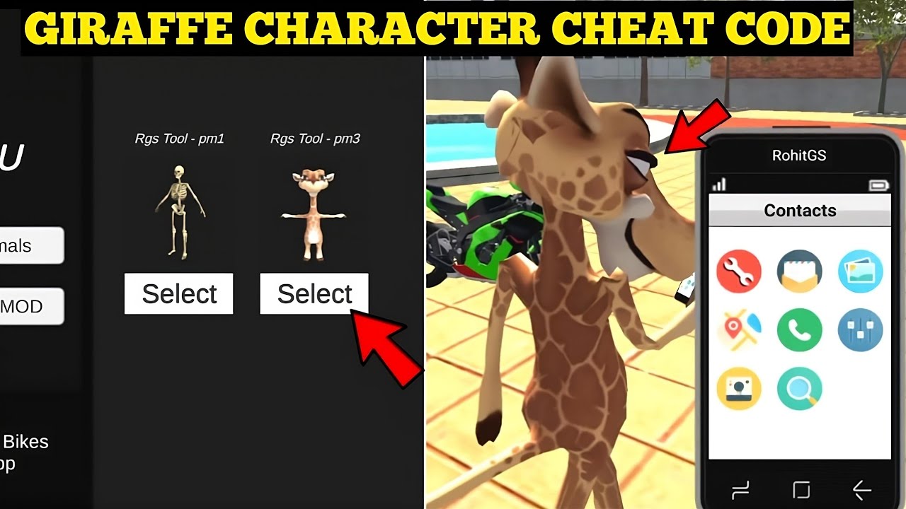 Finally Indian Bike Driving 3D New Update Giraffe Character Cheat Code😍 ...
