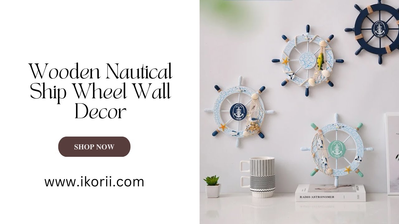 Wooden Nautical Ship Wheel Wall Decor