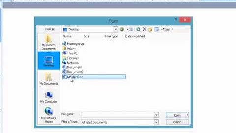 How to add existing Word document to master document?