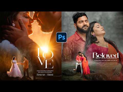 Pre Wedding Double Exposure Poster Design in Photoshop | Creative Wedding Tutorial 2026