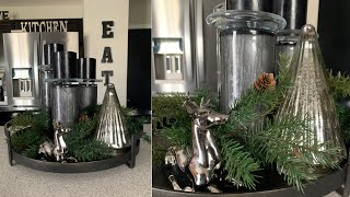 MODERN CHRISTMAS KITCHEN DECORATING IDEA|HOLIDAY/WINTER KITCHEN VIGNETTE