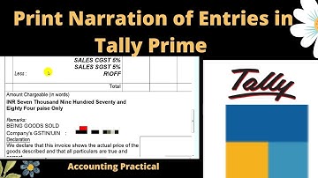 Print Narration of Sales voucher in TallyPrime | How to Print Narration in Tally Prime |