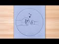 How to make father's day drawing in circle|father's day special drawing easy|circle drawing easy