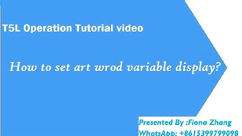 Dwin T5L Art Word Variable Display