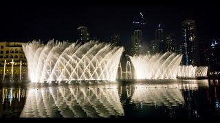 Dancing fountain Burj Khalifa lake, world largest dancing fountain