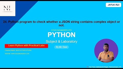 Python Program to Check JSON String for Complex Objects | JNTUK R23 Python Experiment | EXP23
