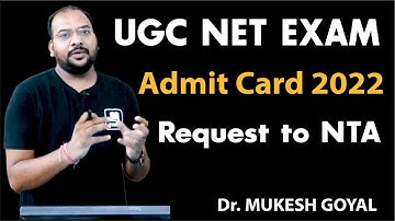 UGC NTA NET / JRF Admit Card 2022 II Request to NTA