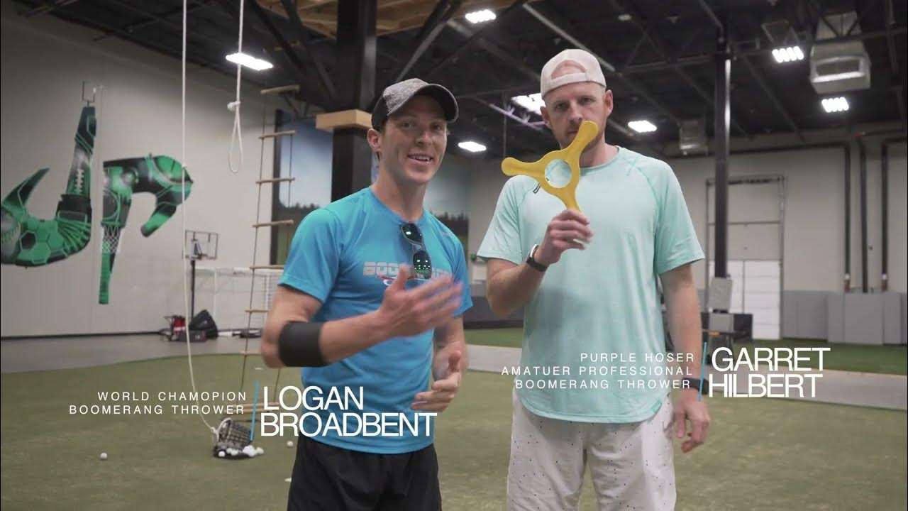 Garret from Dude Perfect teaches boomerang to world champion Logan Broadbent YouTube