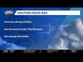 Video: Sunny, milder today; chance for weekend showers