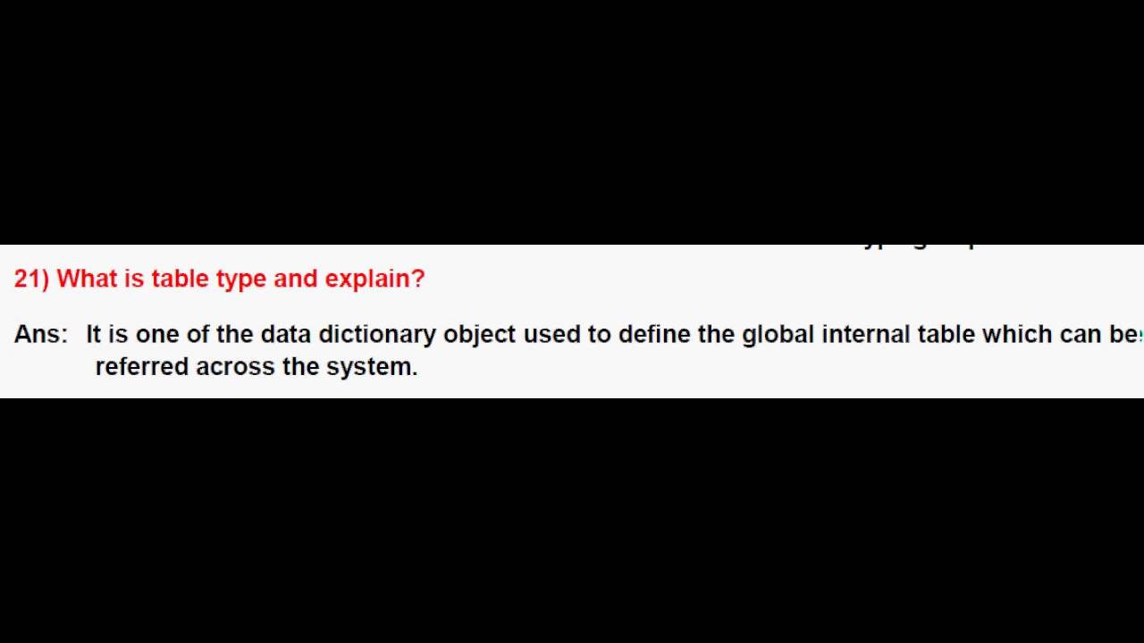 What is table type and explain - YouTube