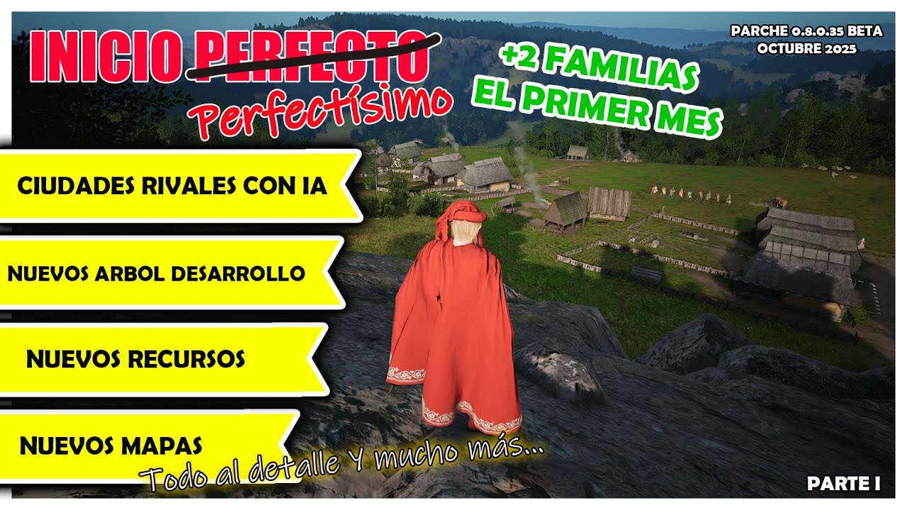 🚨MANOR LORDS - NUEVO PARCHE 🚨 - INICIO PERFECTO CON 2 FAMILIAS - IA CONSTRUYE CIUDADES - TIPS TRICKS