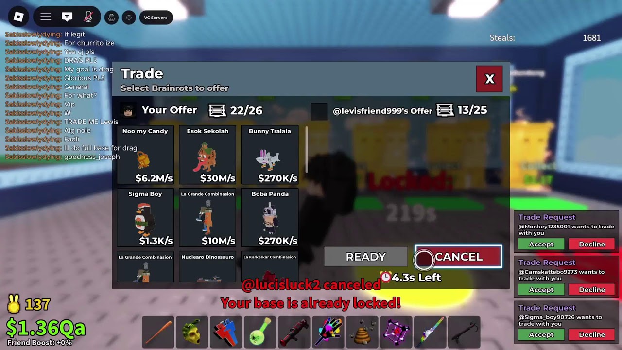 Roblox SAB TRADING TO DRAG PT 5 - YouTube