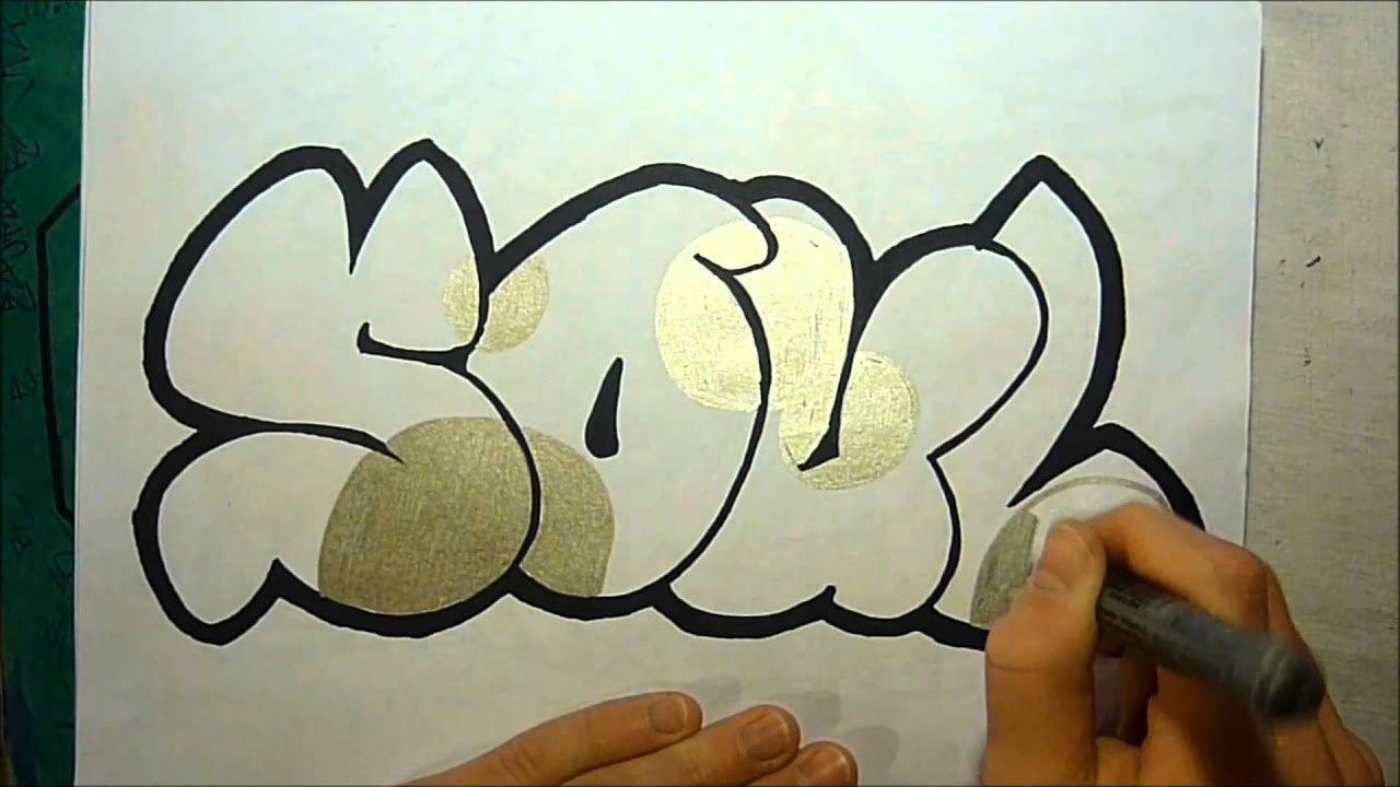 Graffiti Sketch Soul in Bubble Letters By EastSider - YouTube