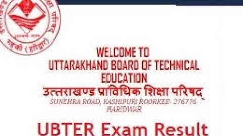 how to check UBTER Result 2018 – 2019 Uttarakhand Polytechnic Summer Winter Semester Results