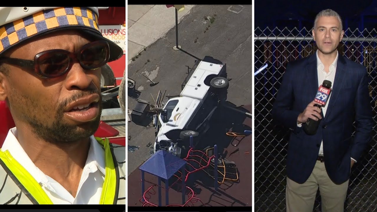 Stolen Truck Crashed into Philadelphia School Playground | Story - YouTube