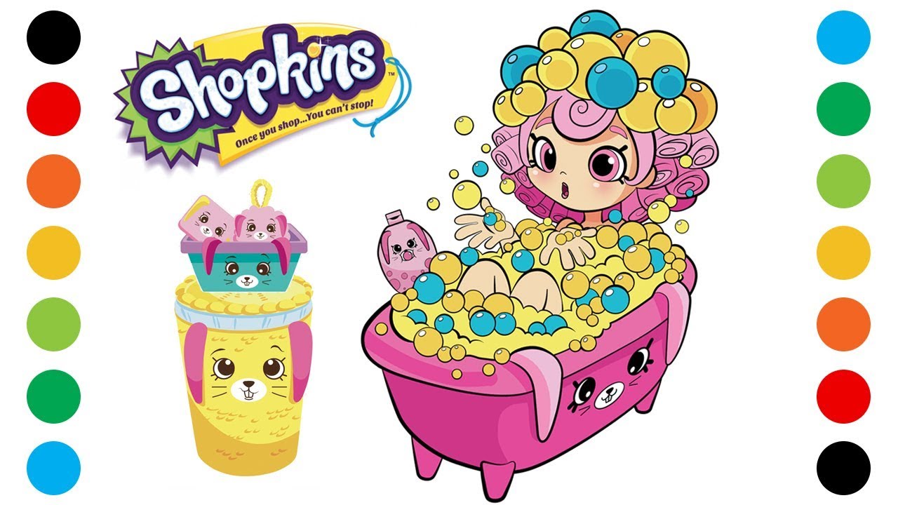 Shopkins Shoppies Bubbleisha Coloring Pages for Kids | Digital Coloring