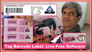 HUID No. Print in Free Jewelry Tag Printing Software on Non Terable Pink Label 100MM X 15MM screenshot 4