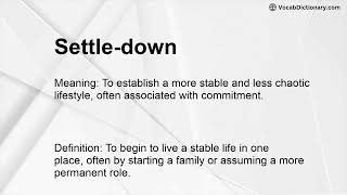 Settle-down Meaning