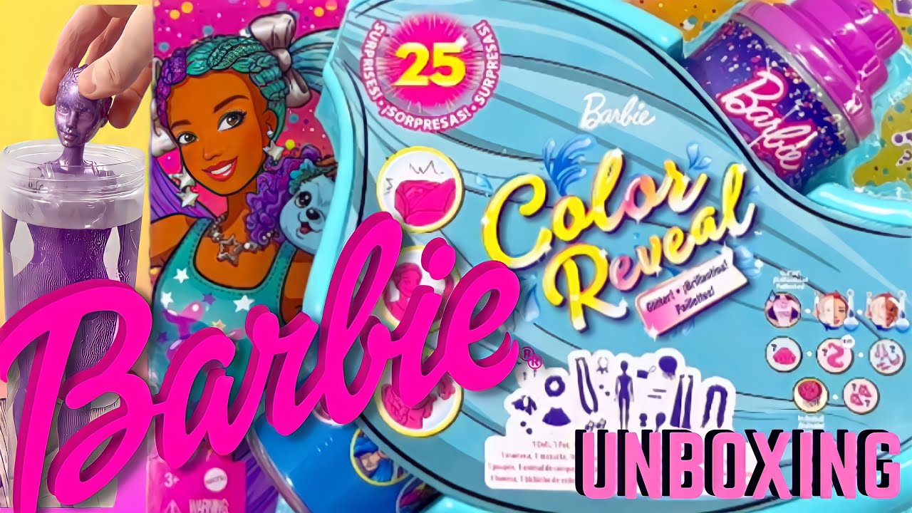Barbie Glitter Color Reveal Unboxing 25 Surprises!