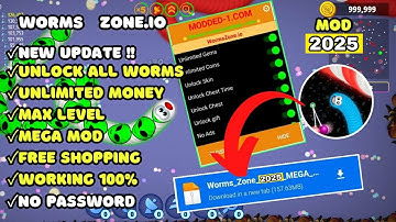 Worms Zone io Mod Apk V6.12.1 2025 | MEGA MENU Unlimited Coin & Unlock All Skin UPDATE!!