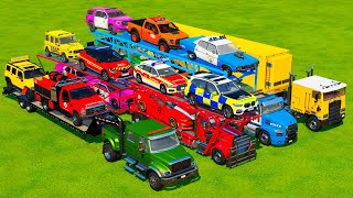 TRANSPORTING POLICE CARS & EMERGENCY VEHICLES WITH TRANSPORTER TRUCKS! Farming Simulator 22