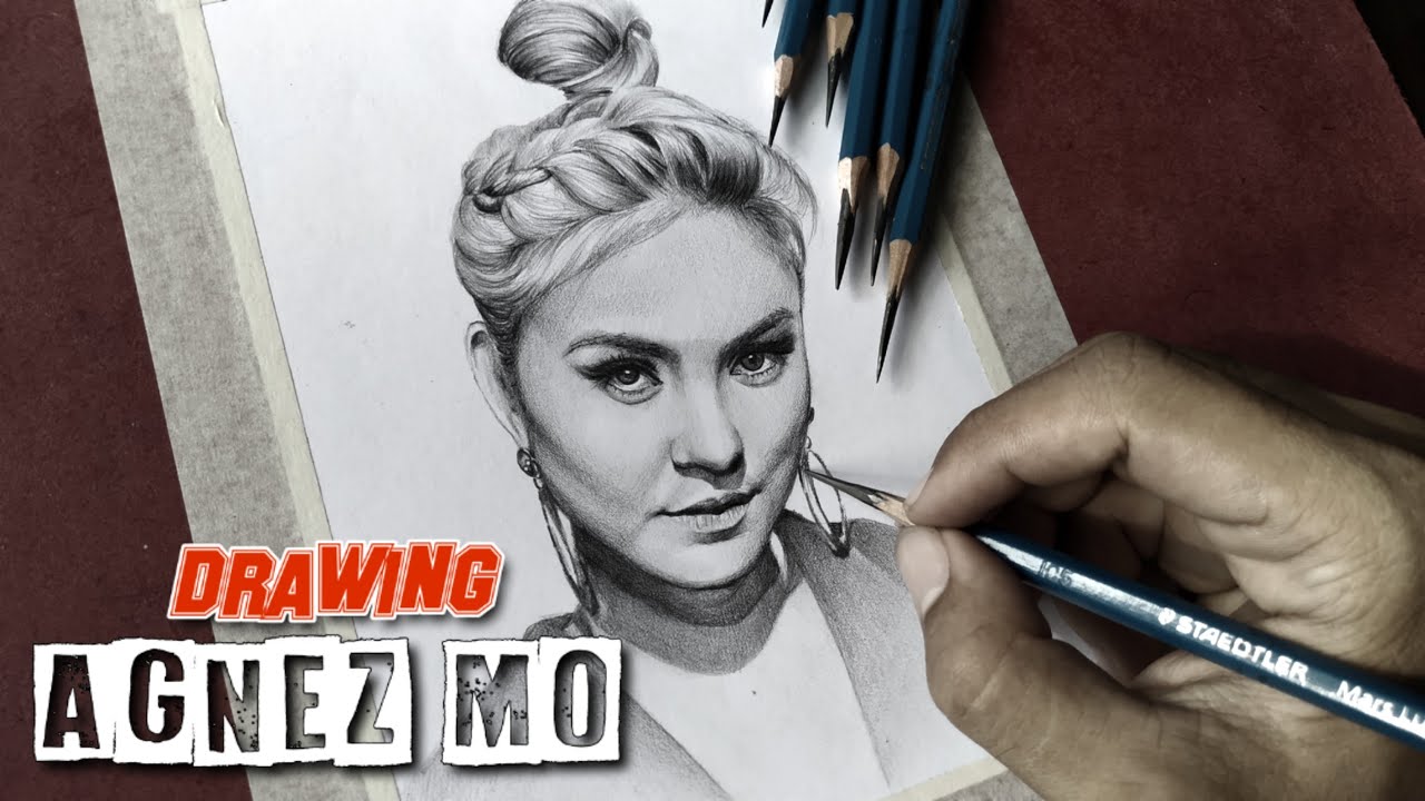  Menggambar  Wajah Agnez Mo Menggunakan  Pensil  Timelapse 