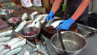 Taiwan Seafood - Milkfish Cutting Skills 