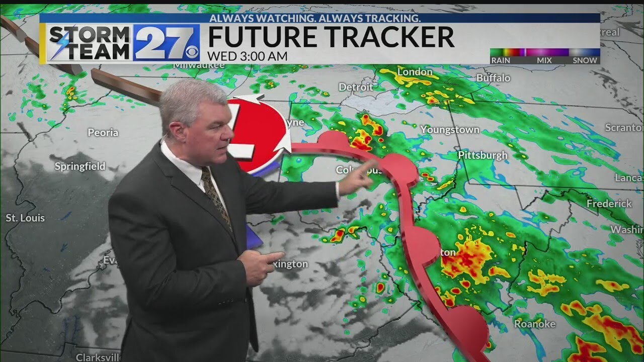 Tracking the next round of showers and storms - YouTube