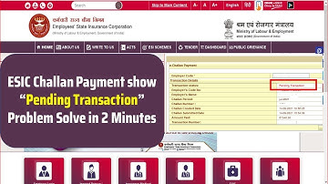 ESIC challan shown as Pending Transaction | Statutory Solution | esic pending transaction