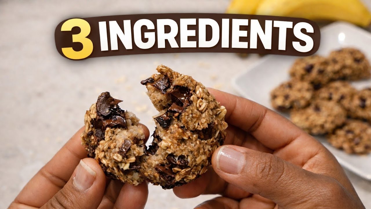 3-Ingredient Banana Oatmeal Cookies (No Flour, No Sugar)