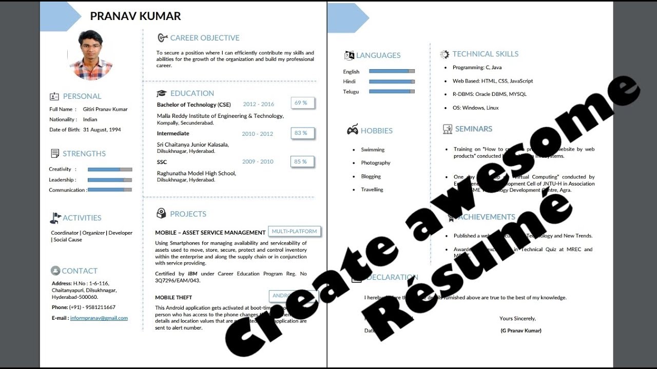 how to build a resume from scratch