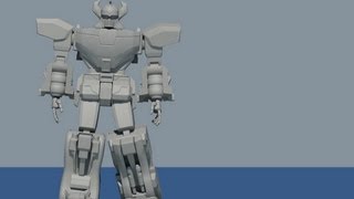 3ds max model 3D ROBOT MEGAZORD DAIZYUJIN animation test - WALK