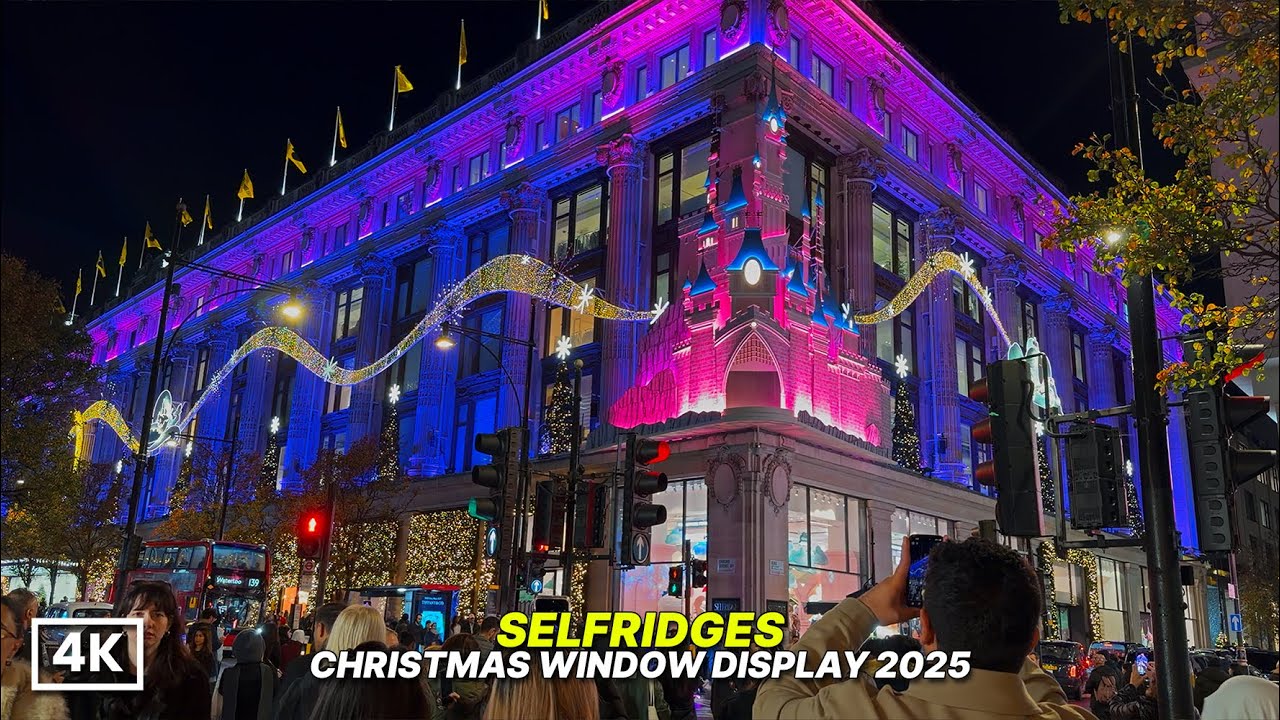 LONDON CHRISTMAS 2025 🎄 Most Magical Window Display in London | Selfridges x Disney Christmas | 4K