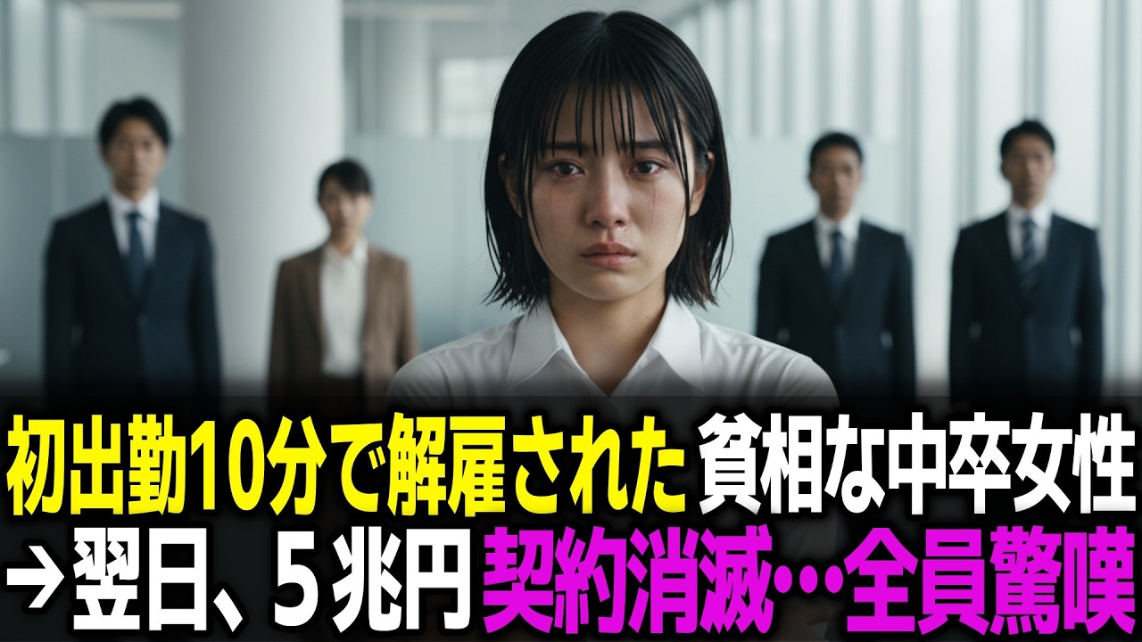 初出勤10分で解雇された貧相な中卒女性。 助けた外国人の正体は…⇒翌日、5兆円契約が消滅