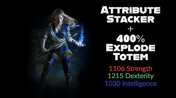 POE 3.21 All Attribute Stacker + 400% Explode Totem Update