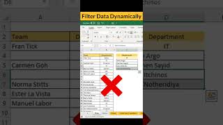 Excel Pro Trick: Filter Data Dynamically with Filter Function in #msexcel