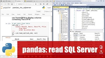 สอน Python สำหรับ data science: การดึงข้อมูลจาก Microsoft SQL Server มาสร้างเป็น pandas DataFrame