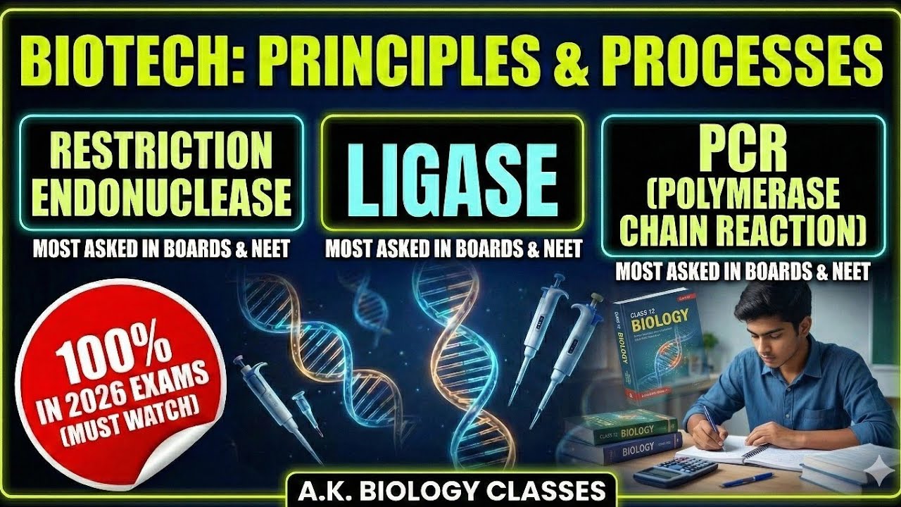 🔥🦠🧪✂️🧬Recombinant DNA Technology Enzymes 🔬 | Class 12 Biology Biotechnology | Board & NEET 2025🦠🧪🧬