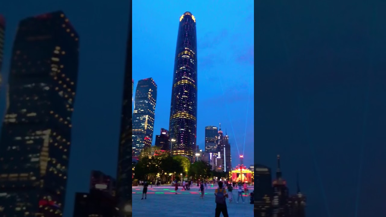 Guangzhou Evening Walk - Flower City Square in Guangdong China【4K Video】