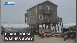 Beach house washes away in North Carolina storm