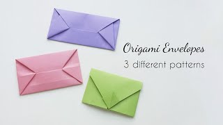 3 Techniques of Folding Envelopes with Self Lock (No Glue or Tape) | Easy Origami Envelopes