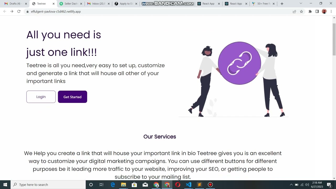 Responsive web applications using react and Nodejs
