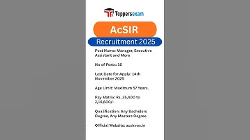 acsir recruitment 2025 | acsir phd admission 2025 #shotsvideo #viralshorts #yt