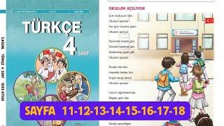 4th Grade Turkish Textbook, Ada Publications, 'My School is Opening' Text Answers, Pages 11-12-13...