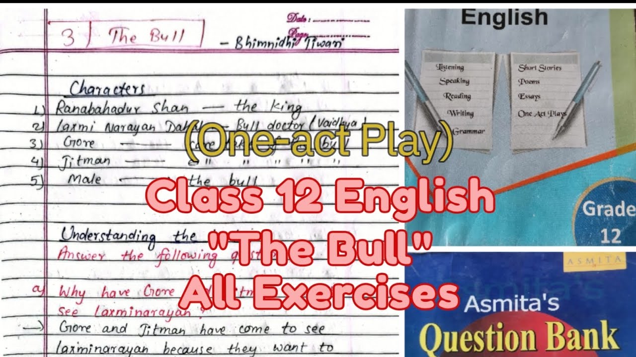 The Bull | One act play | Class 12 English | Questions and Answers