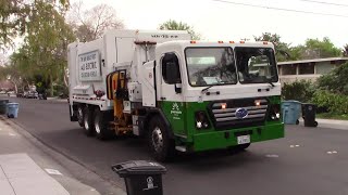 All Electric Garbage Truck- GreenWaste of Palo Alto BYD New Way Sidewinder