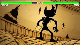 Cuphead VS Bendy|WITH HEALTHBARS|CREDIT:@deathbattle 