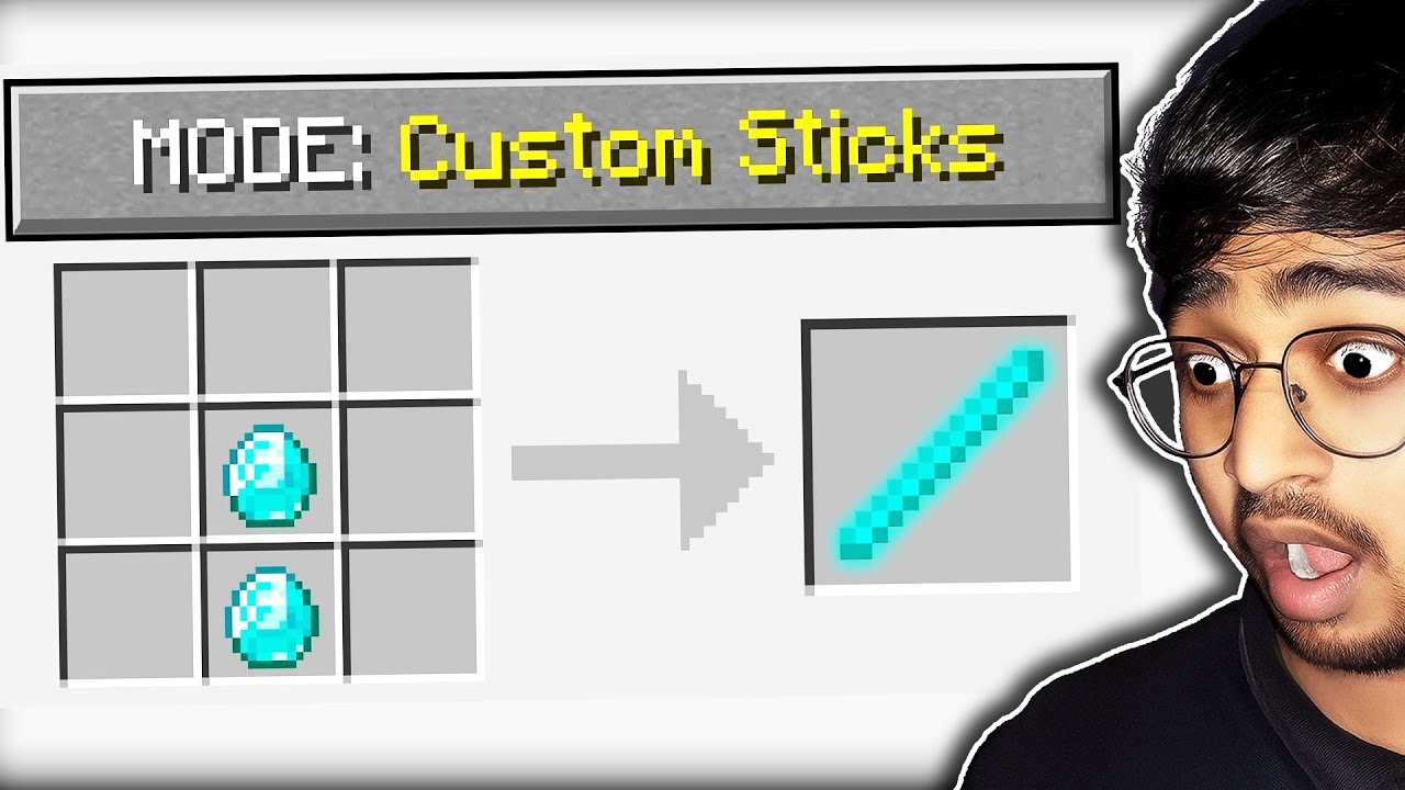 Minecraft But There Are Custom OP Sticks | Hindi Challenge