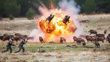 Crazy Explosion! Why Do Farmers Want to Take Down Wild Boars in Such an Extreme Way?
